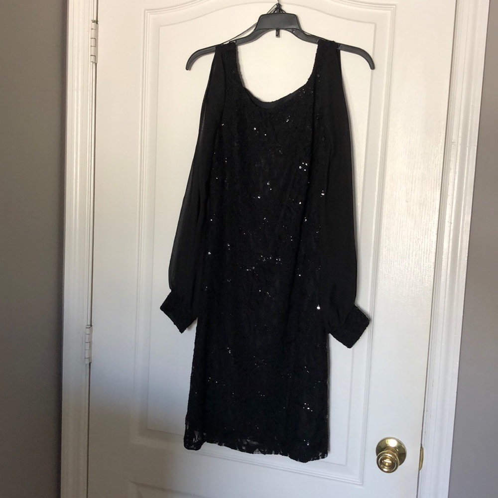 Dress Barn Collection Black w/Sequin Dress Size 4